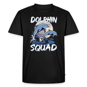 Cute Dolphin Squad Animaux marins Océan - T-shirt Premium bio Homme - noir - Devant - Nico (187cm)