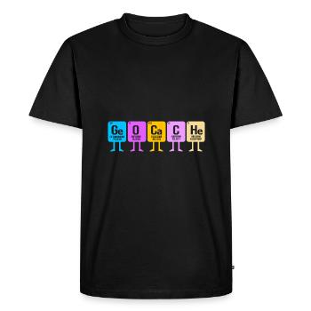 Géocaching Geocacher Geocacher Tableau périodique - T-shirt Premium bio Homme - noir - Devant - Nico (187cm)