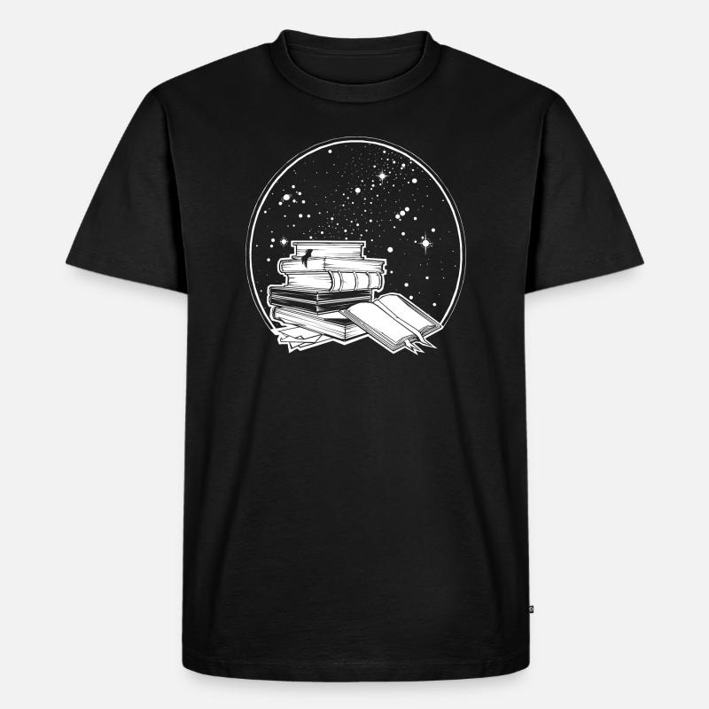 Bücher - Männer Premium Bio T-Shirt - Schwarz