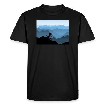 Mountain bikers in the mountains - Men's Premium Organic T-Shirt - black - Front - Nico (187cm)