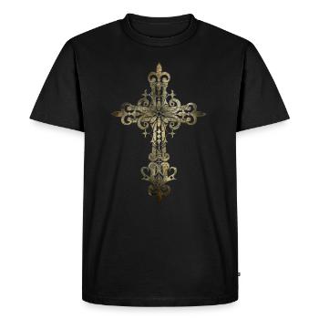 Lily croix - T-shirt Premium bio Homme - noir - Devant - Nico (187cm)