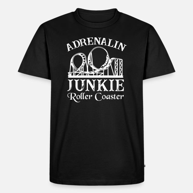 Adrenalin Junkie Roller Coaster - Männer Premium Bio T-Shirt - Schwarz