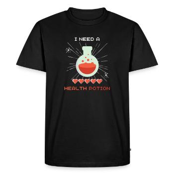 J’ai besoin d’une potion de santé pixel de jeu Chemise - T-shirt Premium bio Homme - noir - Devant - Nico (187cm)