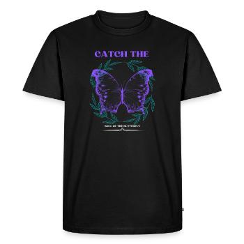 Attrapez l’âme du papillon rétro Chemise - T-shirt Premium bio Homme - noir - Devant - Nico (187cm)