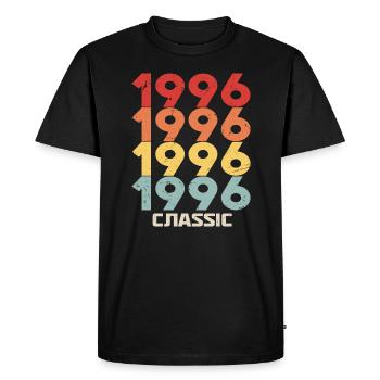 1996 Anniversary in classic vintage style 1996 - Men's Premium Organic T-Shirt - black - Front - Nico (187cm)