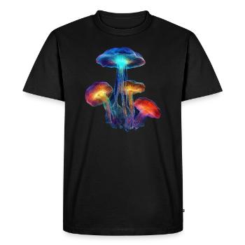 Champignons magiques brillants - T-shirt Premium bio Homme - noir - Devant - Nico (187cm)