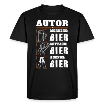 My daily routine as an author - Men's Premium Organic T-Shirt - black - Front - Nico (187cm)