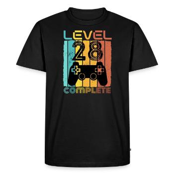 28 ans - 28e anniversaire Niveau 28 Conception complète - T-shirt Premium bio Homme - noir - Devant - Nico (187cm)