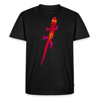 Gecko rouge - T-shirt Premium bio Homme - noir - Devant - Nico (187cm)