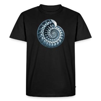 Spirale de Fibonacci, coquille, escargot, phi, symbole - T-shirt Premium bio Homme - noir - Devant - Nico (187cm)