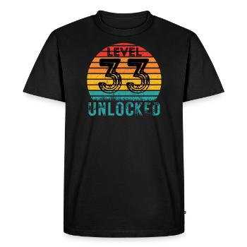 33 years - 33rd birthday Level 33 Complete Design - Men's Premium Organic T-Shirt - black - Front - Nico (187cm)