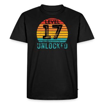 17 ans - 17e anniversaire Niveau 17 Conception complète - T-shirt Premium bio Homme - noir - Devant - Nico (187cm)