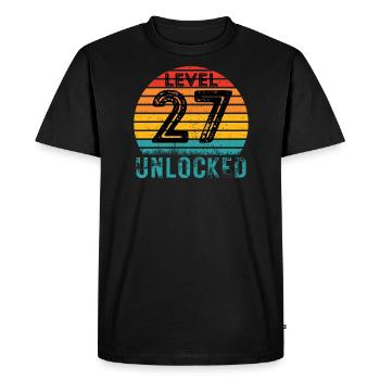 27 years - 27th birthday Level 27 Complete Design - Men's Premium Organic T-Shirt - black - Front - Nico (187cm)