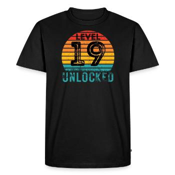 19 years - 19th birthday Level 19 Complete Design - Men's Premium Organic T-Shirt - black - Front - Nico (187cm)