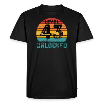 43 years - 43rd birthday Level 43 Complete Design - Men's Premium Organic T-Shirt - black - Front - Nico (187cm)