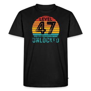 47 years - 47th birthday Level 47 Complete Design - Men's Premium Organic T-Shirt - black - Front - Nico (187cm)