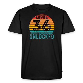 36 years - 36th birthday Level 36 Complete Design - Men's Premium Organic T-Shirt - black - Front - Nico (187cm)
