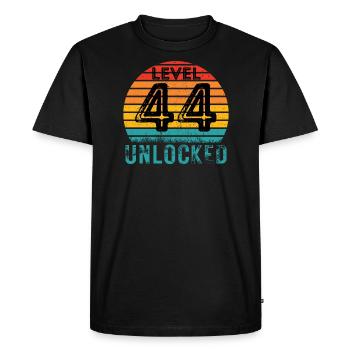 44 Years - 44th Birthday Level 44 Complete Design - Men's Premium Organic T-Shirt - black - Front - Nico (187cm)