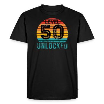 50 Jahre - 50. Geburtstag Level 50 Complete Design - Männer Premium Bio T-Shirt - Schwarz - Vorne - Nico (187cm)