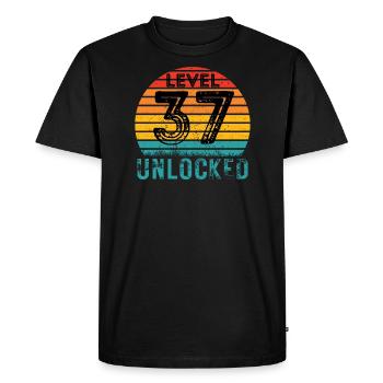 37 years - 37th birthday Level 37 Complete Design - Men's Premium Organic T-Shirt - black - Front - Nico (187cm)