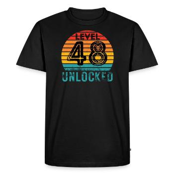 48 years - 48th birthday Level 48 Complete Design - Men's Premium Organic T-Shirt - black - Front - Nico (187cm)