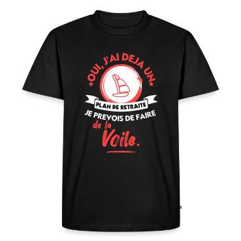 Je prévois de faire de la voile - T-shirt Premium bio Homme - noir - Devant - Nico (187cm)