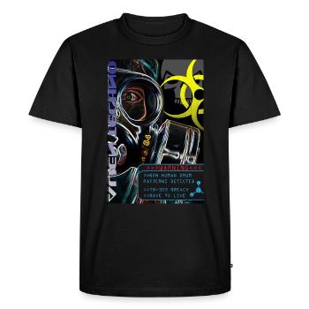 Dunkle Techno-| Alien Techno 303 Rave zum Leben - Männer Premium Bio T-Shirt - Schwarz - Vorne - Nico (187cm)
