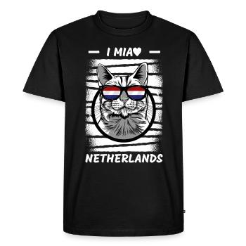 Pays-Bas Drapeau Hollande Drapeau néerlandais - T-shirt Premium bio Homme - noir - Devant - Nico (187cm)