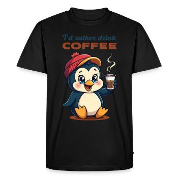 I'd rather drink coffee. - Men's Premium Organic T-Shirt - black - Front - Nico (187cm)