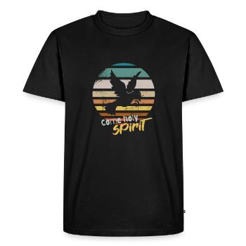 Chemises | Viens Saint - T-shirt Premium bio Homme - noir - Devant - Nico (187cm)