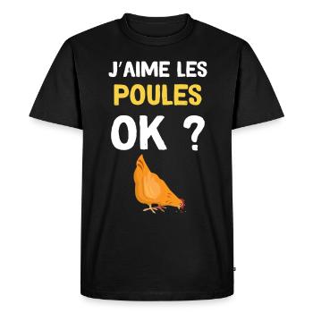 Amour Des Poules Humour Jardin Ferme - T-shirt Premium bio Homme - noir - Devant - Nico (187cm)