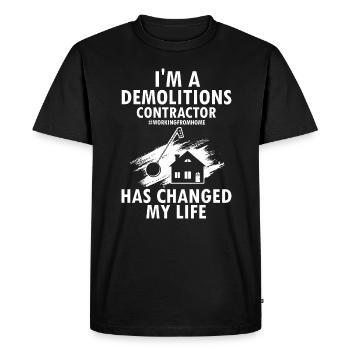 Conception de démolition de maisons et rénovation de maisons - T-shirt Premium bio Homme - noir - Devant - Nico (187cm)