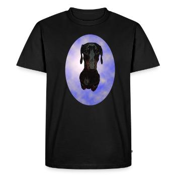 Yeux de teckel célestes - T-shirt Premium bio Homme - noir - Devant - Nico (187cm)