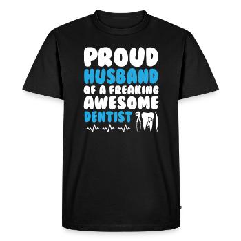 Mon mari dentiste - T-shirt Premium bio Homme - noir - Devant - Nico (187cm)