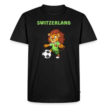 Swiss Lion / Switzerland Fan - Men's Premium Organic T-Shirt - black - Front - Nico (187cm)