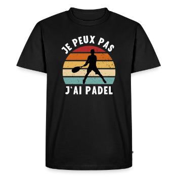 Je peux pas j'ai Padel humour padeliste fan padel - T-shirt Premium bio Homme - noir - Devant - Nico (187cm)