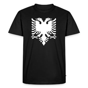 blanc aigle albanais albanais Double Eagle - T-shirt Premium bio Homme - noir - Devant - Nico (187cm)