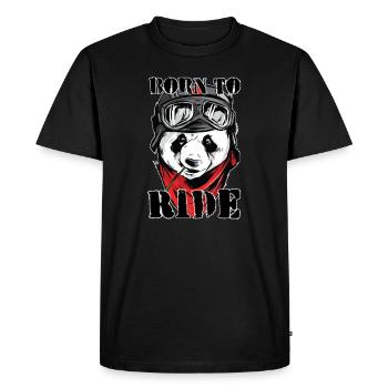 Né pour monter - T-shirt Premium bio Homme - noir - Devant - Nico (187cm)
