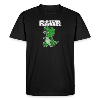 RAWR le petit dino à effet grunge - T-shirt Premium bio Homme - noir - Devant - Nico (187cm)