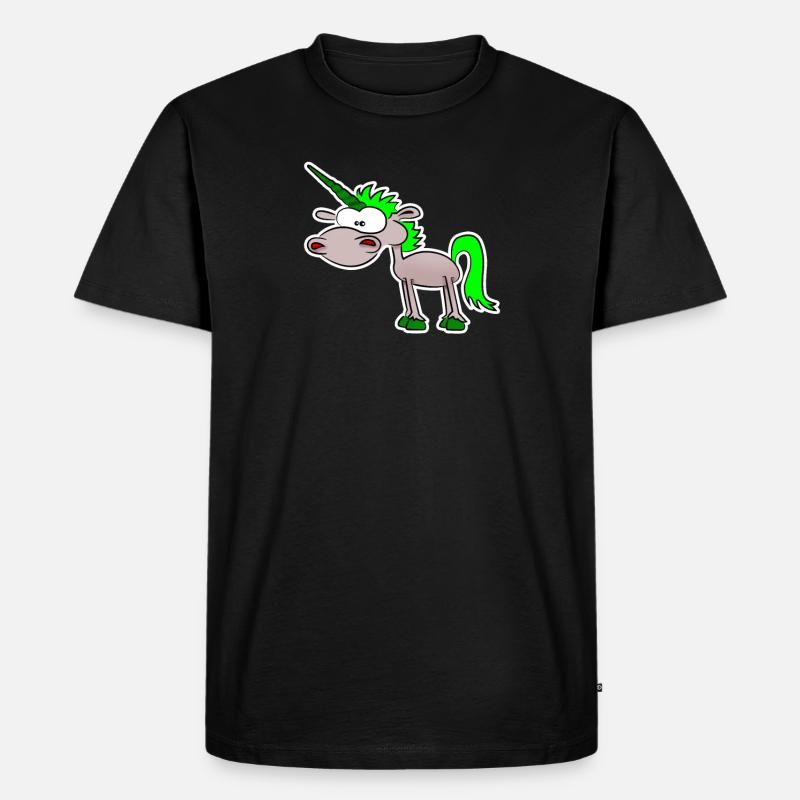 Lustiges Einhorn - Männer Premium Bio T-Shirt - Schwarz