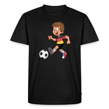 Footballeur Équipe nationale Allemagne - T-shirt Premium bio Homme - noir - Devant - Nico (187cm)