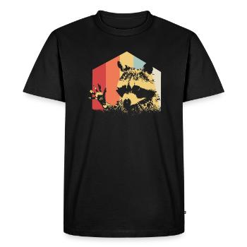 Raton laveur Vintage - T-shirt Premium bio Homme - noir - Devant - Nico (187cm)