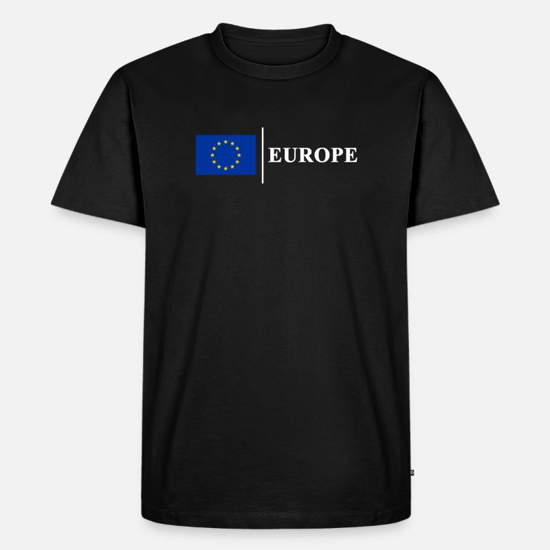 Europa - Männer Premium Bio T-Shirt - Schwarz