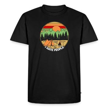 je déteste les gens - T-shirt Premium bio Homme - noir - Devant - Nico (187cm)