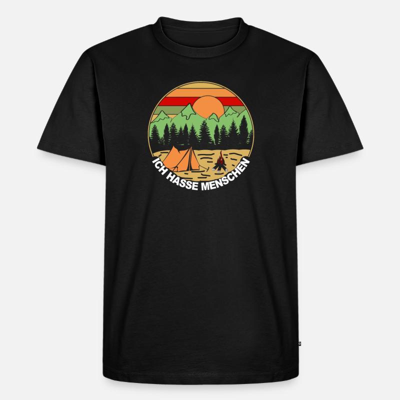 Ich hasse Menschen - Männer Premium Bio T-Shirt - Schwarz