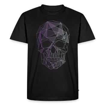 skull purple gothic aesthetic wave low poly - Men's Premium Organic T-Shirt - black - Front - Nico (187cm)