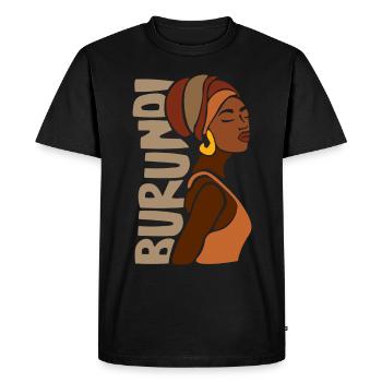 Burundi Afrique Patrimoine ethnique noir - T-shirt Premium bio Homme - noir - Devant - Nico (187cm)