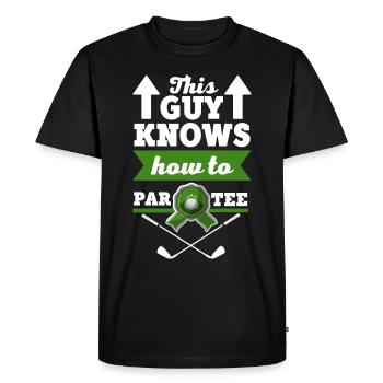 Conception de t-shirt de golf - T-shirt Premium bio Homme - noir - Devant - Nico (187cm)