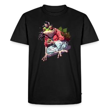 Frogs 'n' Hops : T-shirt d’infusion à mordre les côtes - T-shirt Premium bio Homme - noir - Devant - Nico (187cm)