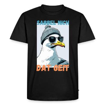 Don't babble that's okay Hamburg dialect seagull funny - Men's Premium Organic T-Shirt - black - Front - Nico (187cm)